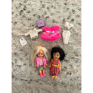 Vintage 1994 Mattel Barbie’s Baby Sister Kelly And Lil Friend W/outfits GUC